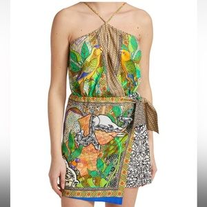 FARM Rio Gayatri Halter Neck Mini Dress size Large